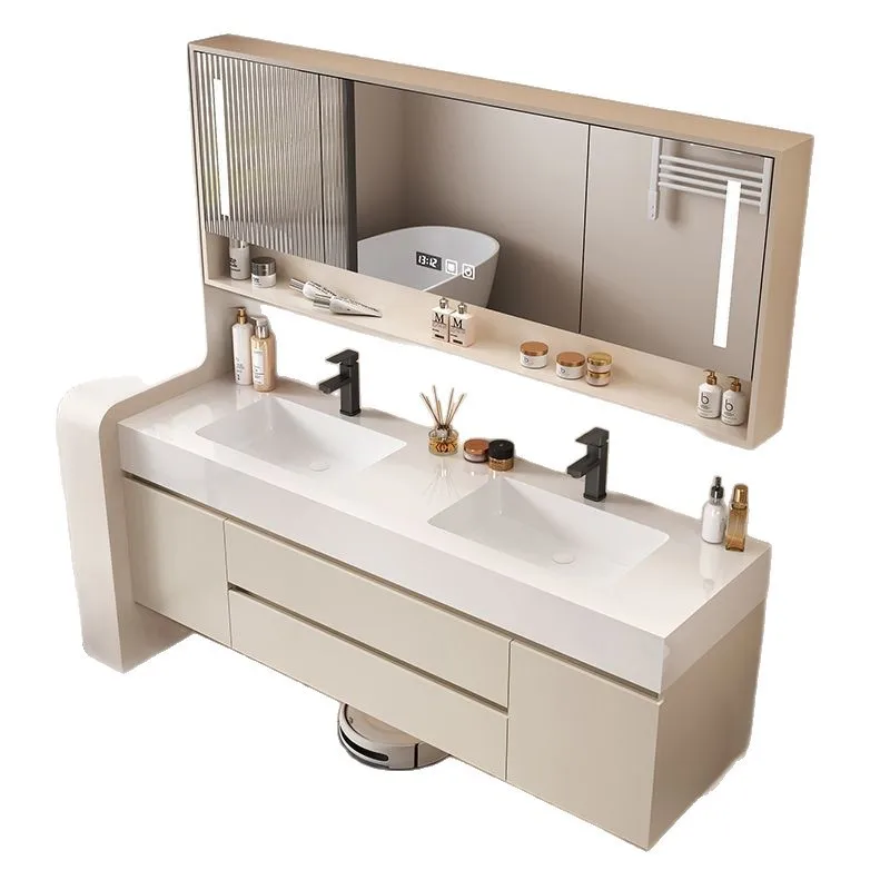 Slate seamless integrated double basin bathroom cabinet combination solid wood cream wind public toilet washbasin pool
Slate seamless integrated double basin bathroom cabinet combination solid wood cream wind public toilet washbasin pool