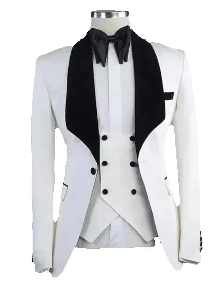 Elegant 3 Pieces Suits Men For Wedding Black Shawl Lapel Prom Man Blazer Customized Groom Tuxedo Business Dress Coustime Homme
Elegant 3 Pieces Suits Men For Wedding Black Shawl Lapel Prom Man Blazer Customized Groom Tuxedo Business Dress Coustime Homme