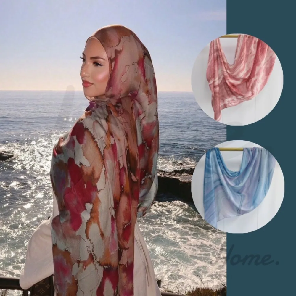 Satin Long Silk Women Headscarf, Fashion Watercolor Batik Printed Scarf for Daily Casual Hijab Headwear Accessories
Satin Long Silk Women Headscarf, Fashion Watercolor Batik Printed Scarf for Daily Casual Hijab Headwear Accessories
