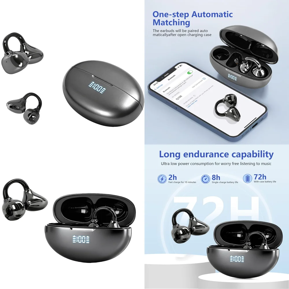 OWS Headphones BT 5.4 Wireless Earbuds with LED Display Long-Battery Life Clear Calls Earphone for Travel Business Electronics
OWS Headphones BT 5.4 Wireless Earbuds with LED Display Long-Battery Life Clear Calls Earphone for Travel Business Electronics