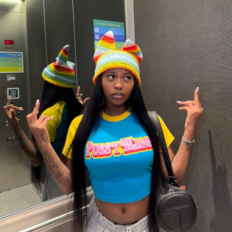 2025 Summer new Women's clothing letter print, color blocked round neck pullover, spicy girl short crop top, women's T-shirt
2025 Summer new Women's clothing letter print, color blocked round neck pullover, spicy girl short crop top, women's T-shirt