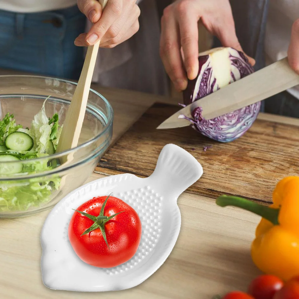 2Pcs Fish Shape Ceramic Grater Plate Garlic Mincer Multi-Function Kitchen Gadget Easy to Grip Grater Plate
2Pcs Fish Shape Ceramic Grater Plate Garlic Mincer Multi-Function Kitchen Gadget Easy to Grip Grater Plate