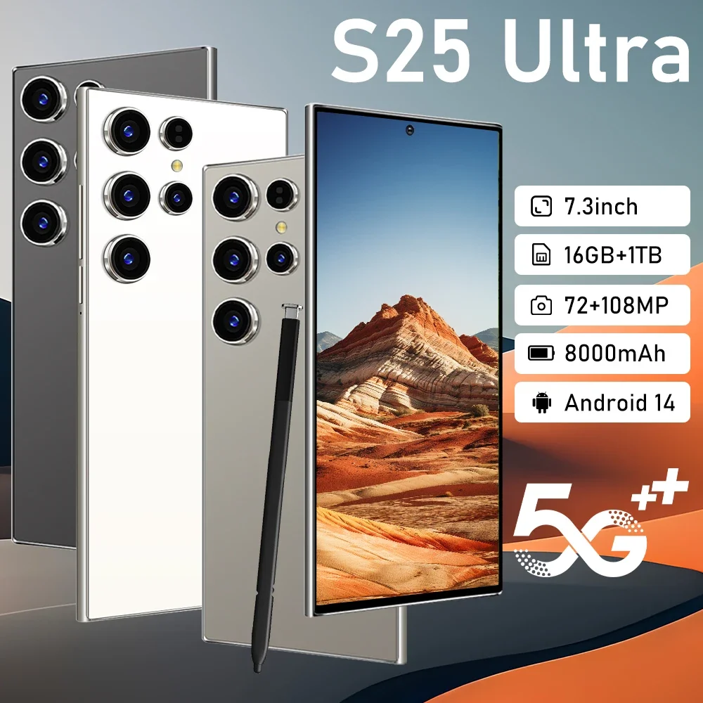 2025 New Hot S25 Ultra Original Intelligent 5g Dual Card Dual Standby Android 14 System 8000mah Battery Global Version
2025 New Hot S25 Ultra Original Intelligent 5g Dual Card Dual Standby Android 14 System 8000mah Battery Global Version