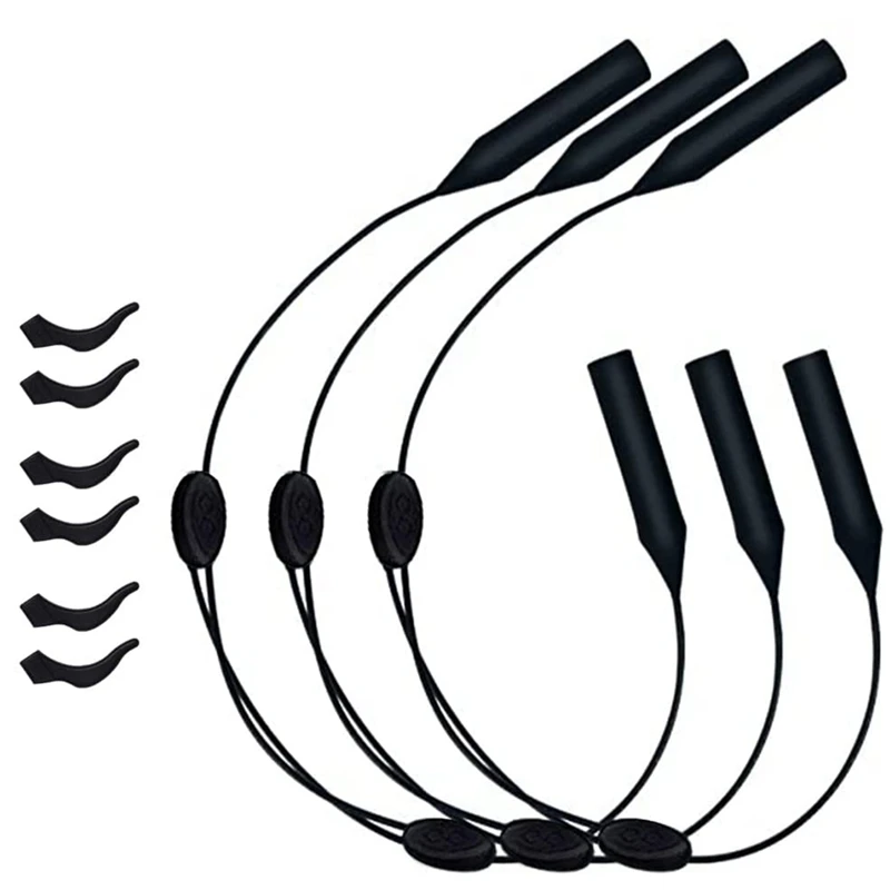 Glasses Strap Adjustable Eyewear Retainer 3Pcs Universal Fit Sports Sunglasses Retainer + 6Pcs Glasses Ear Grip
Glasses Strap Adjustable Eyewear Retainer 3Pcs Universal Fit Sports Sunglasses Retainer + 6Pcs Glasses Ear Grip