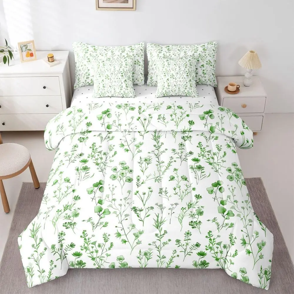 7-Piece Green Cottagecore Comforter Set for Women, Men, Teens, and Kids - Minimalist Bedding with Sheets
7-Piece Green Cottagecore Comforter Set for Women, Men, Teens, and Kids - Minimalist Bedding with Sheets