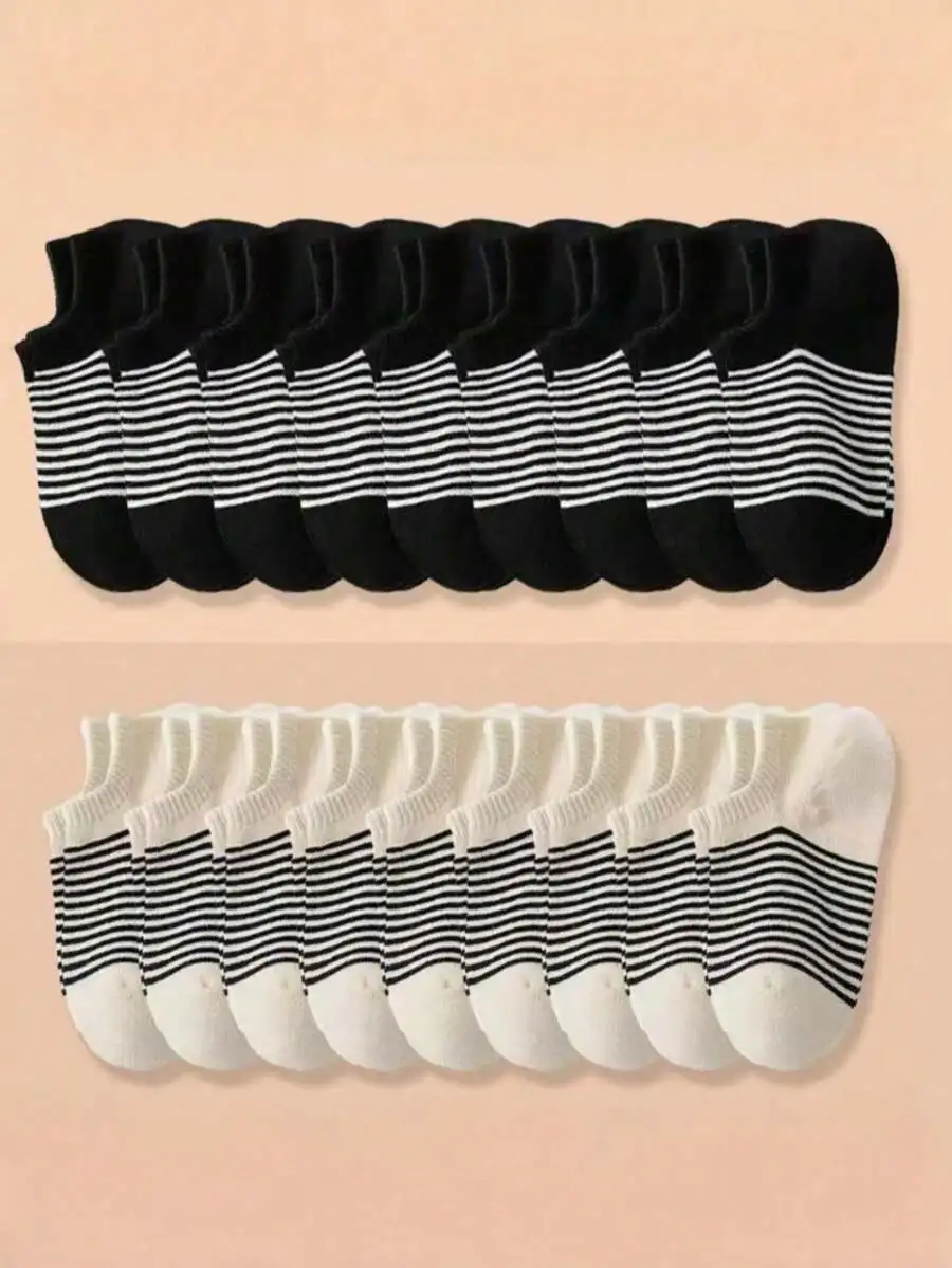 5 Pairs Unisex Striped Boat Socks For Men And Women Casual Short Socks Daily Wear Spring Summer Autumn
5 Pairs Unisex Striped Boat Socks For Men And Women Casual Short Socks Daily Wear Spring Summer Autumn