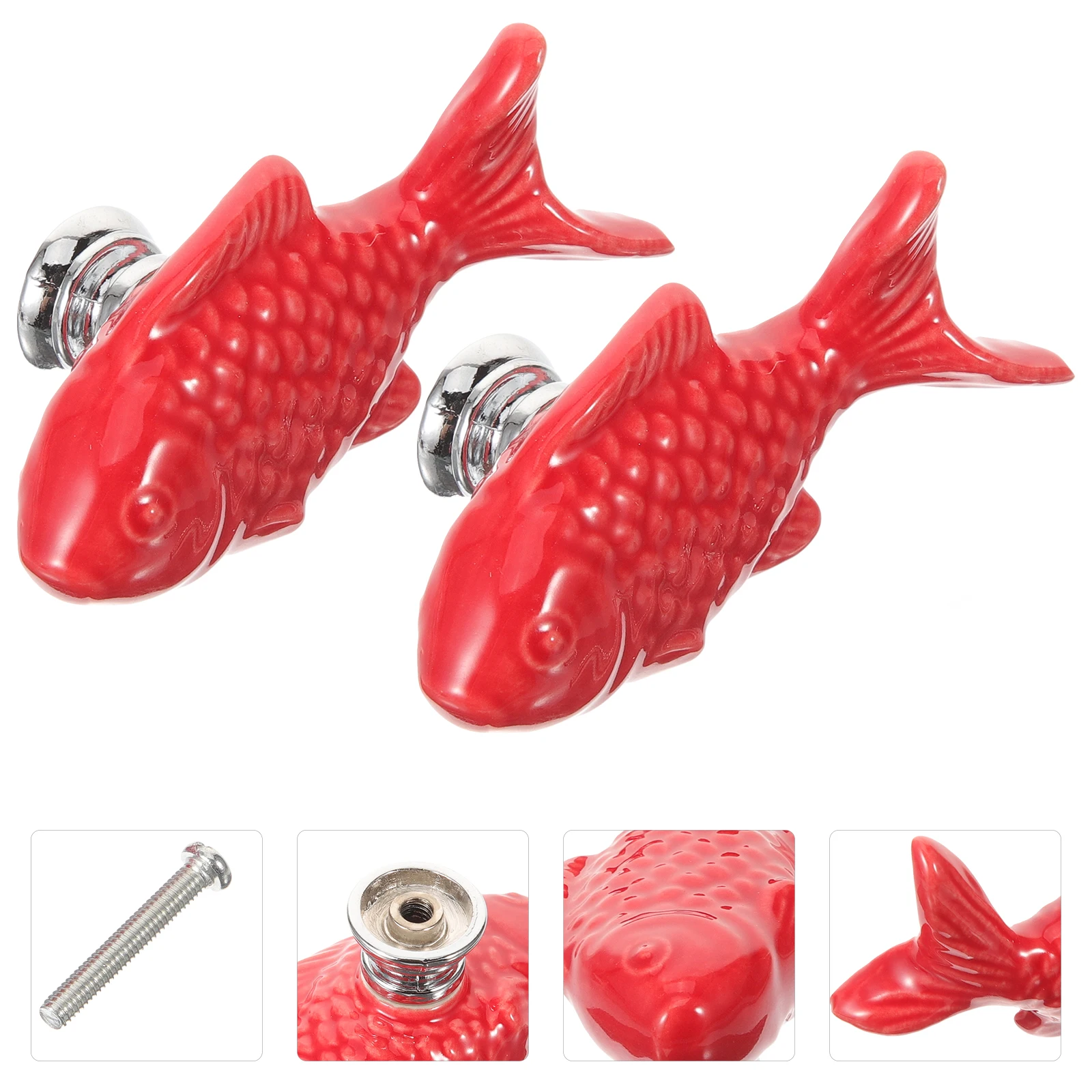 2 Pcs Ceramic Fish Handle Drawer Knobs for Dresser Cabinet Animal Door Single Hole Cartoon Design Grass Carp Shape Practical
2 Pcs Ceramic Fish Handle Drawer Knobs for Dresser Cabinet Animal Door Single Hole Cartoon Design Grass Carp Shape Practical