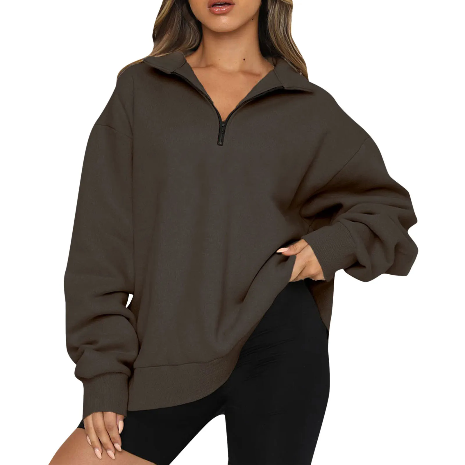 Womens Oversized Sweatshirt Half Zip Pullover Long Sleeve Solid Autumn Winter Hoodie Sweater Girls Vintage Streetwear Sweatshirt
Womens Oversized Sweatshirt Half Zip Pullover Long Sleeve Solid Autumn Winter Hoodie Sweater Girls Vintage Streetwear Sweatshirt