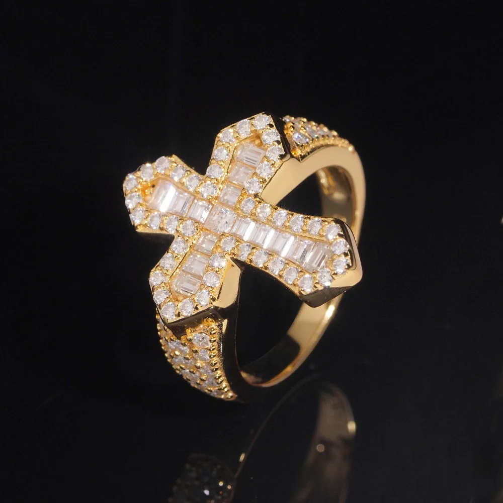 Iced Bling D Color Moissanite Cross Ring 925 Sterling Silver Hiphop Rock Women Men Diamond Party Ring Plated 18K Gold
Iced Bling D Color Moissanite Cross Ring 925 Sterling Silver Hiphop Rock Women Men Diamond Party Ring Plated 18K Gold