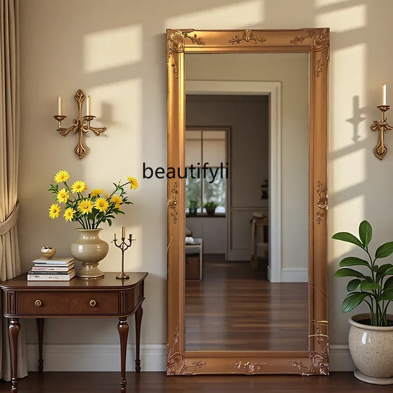 French retro villa luxury, American cloakroom fitting mirror, European style, custom full-length mirror Yhb
French retro villa luxury, American cloakroom fitting mirror, European style, custom full-length mirror Yhb