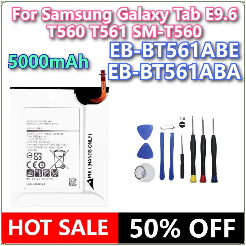Brand New TabE 9.6 EB-BT561ABE EB-BT561ABA 5000mAh Battery For Samsung Galaxy Tab E T560 T561 SM-T560 Tablet Battery + tools
Brand New TabE 9.6 EB-BT561ABE EB-BT561ABA 5000mAh Battery For Samsung Galaxy Tab E T560 T561 SM-T560 Tablet Battery + tools