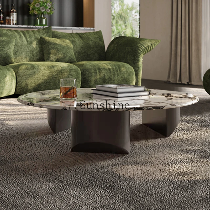 Natural luxury stone coffee table Italian minimalist villa living room light luxury high sense round
Natural luxury stone coffee table Italian minimalist villa living room light luxury high sense round