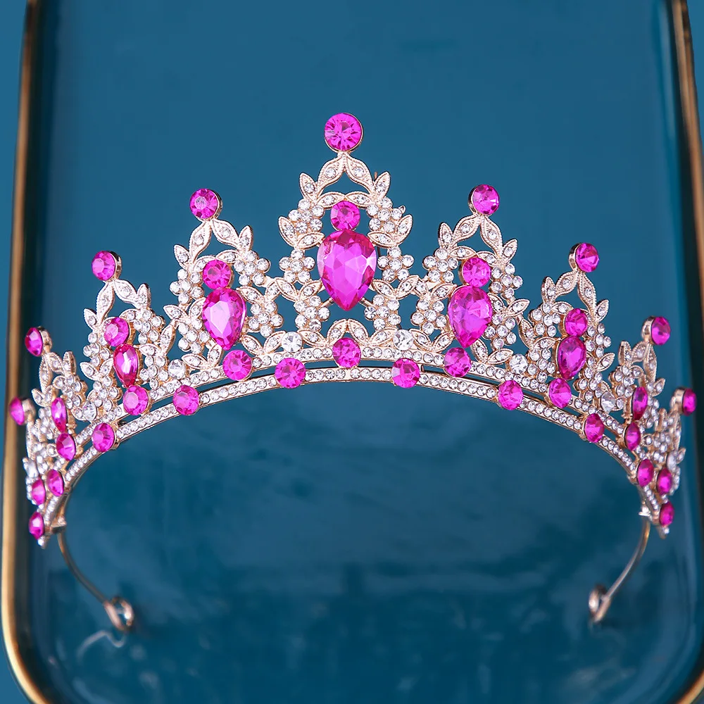 KMVEXO New Rose Red Pink Purple Crystal Hair Crown Tiara Princess Rhinestone Hair Ornaments Hairband Bride Wedding Accessories
KMVEXO New Rose Red Pink Purple Crystal Hair Crown Tiara Princess Rhinestone Hair Ornaments Hairband Bride Wedding Accessories