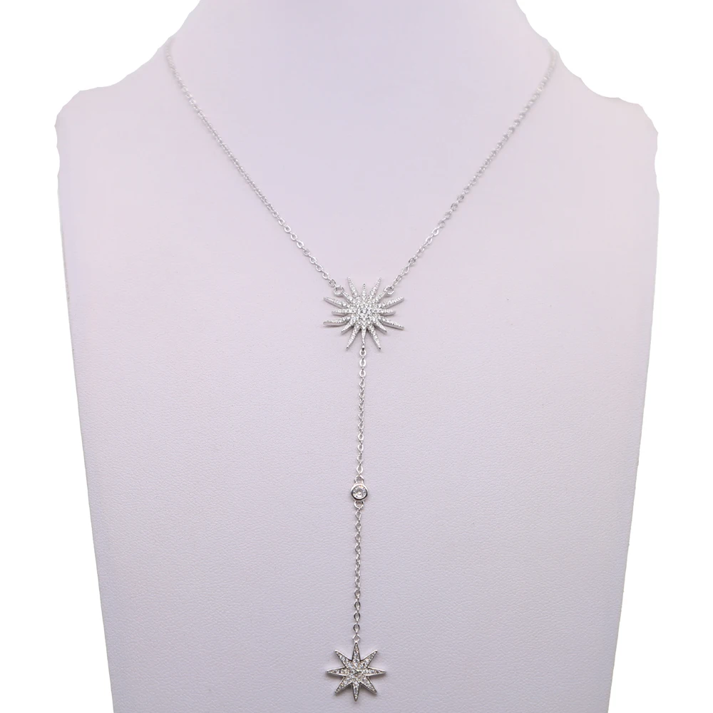 New Eight Star Long Pendant Necklaces for Women 5A Zirconia Platinum Plated Color V Shape Neck Fashion Jewelry for Party Gifts
New Eight Star Long Pendant Necklaces for Women 5A Zirconia Platinum Plated Color V Shape Neck Fashion Jewelry for Party Gifts