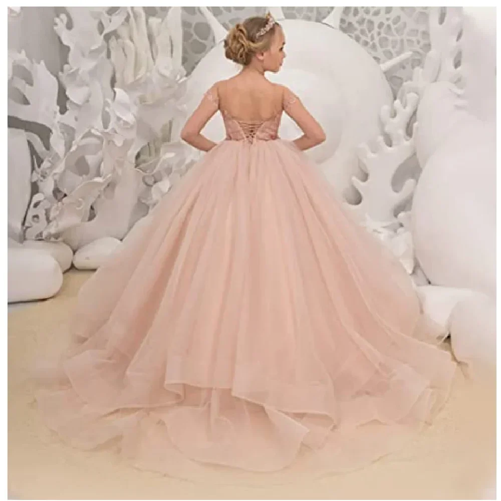 Elegant Pink Flower Girl Dress Lace Appliques Cap Sleeves Long Baby Girl Birthday Wedding Princess Party First Communion Gown
Elegant Pink Flower Girl Dress Lace Appliques Cap Sleeves Long Baby Girl Birthday Wedding Princess Party First Communion Gown