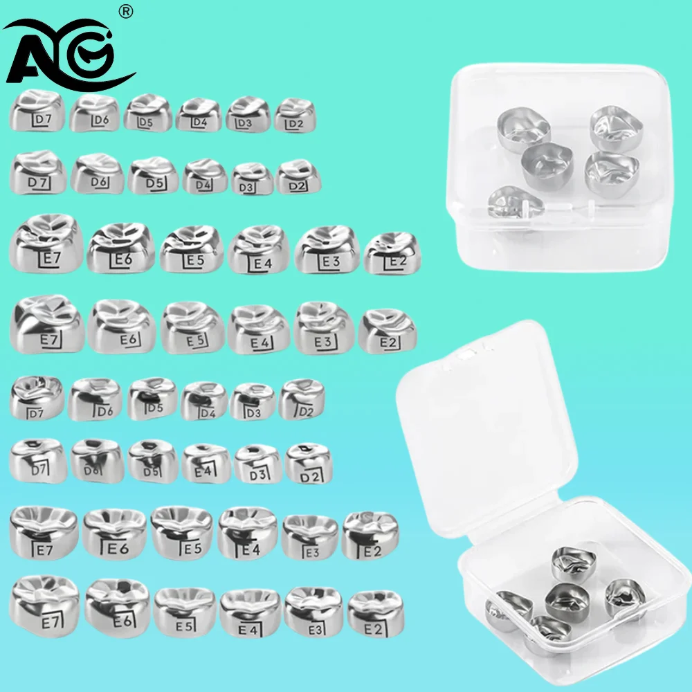 AG 5pcs/box Dental Temporary Crowns Stainless Steel Pedo Molar Crown Refill Kit For Kids 1st 2nd Preformed Dentistry
AG 5pcs/box Dental Temporary Crowns Stainless Steel Pedo Molar Crown Refill Kit For Kids 1st 2nd Preformed Dentistry