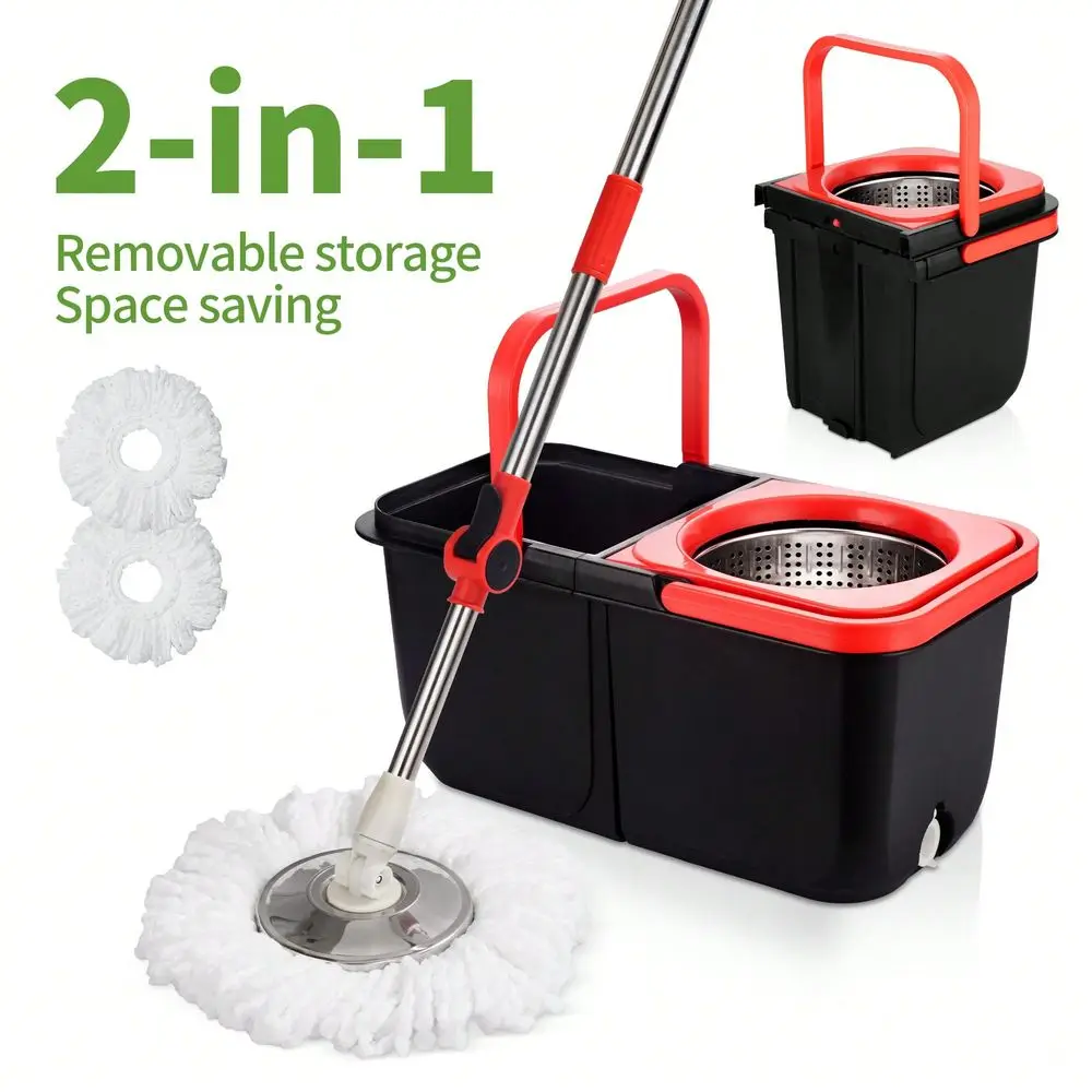 This Spinning Mop And Bucket Set With A Water Filter Is Perfect For Bathroom Use. It Includes A 360 Rotating Mop Bucket System,
This Spinning Mop And Bucket Set With A Water Filter Is Perfect For Bathroom Use. It Includes A 360 Rotating Mop Bucket System,