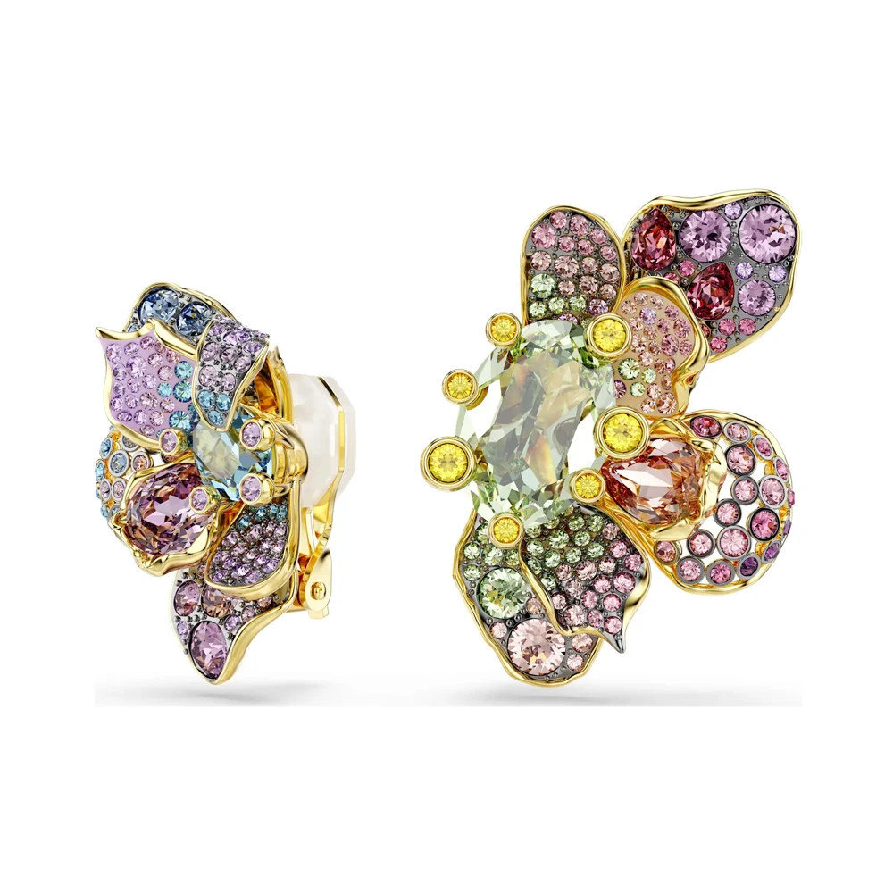 Gold-Tone Multicolor Floral Crystal Clip-On Earrings - Whimsical Luxe Jewelry
Gold-Tone Multicolor Floral Crystal Clip-On Earrings - Whimsical Luxe Jewelry
