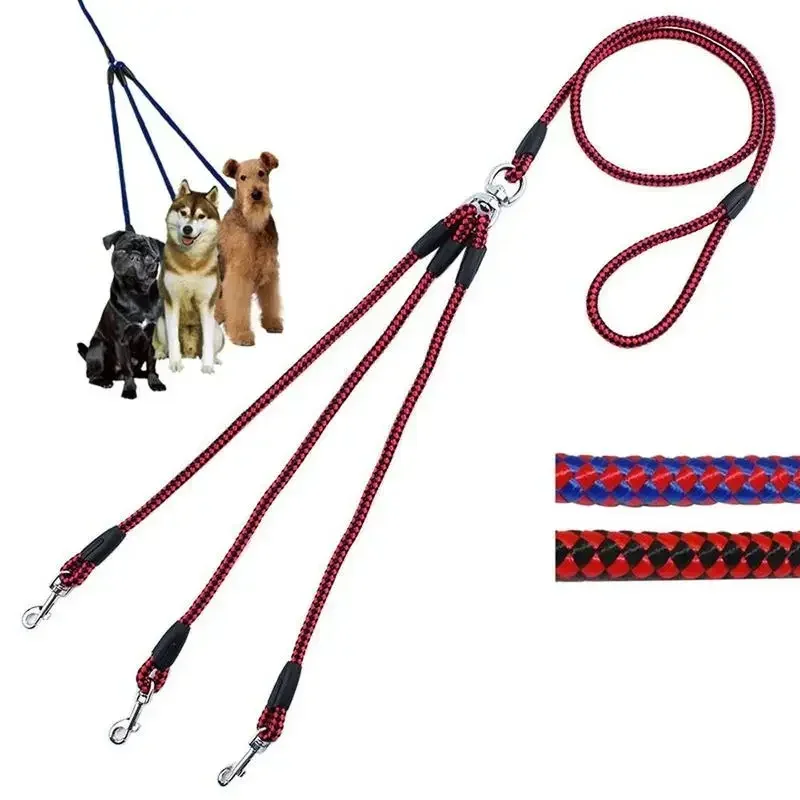 1Set 3 Way No-Tangle Triple Couple Adjustable Nylon Pet Dog Walking Leash Lead with Padded Soft Handle Breakaway 3 Heads
1Set 3 Way No-Tangle Triple Couple Adjustable Nylon Pet Dog Walking Leash Lead with Padded Soft Handle Breakaway 3 Heads