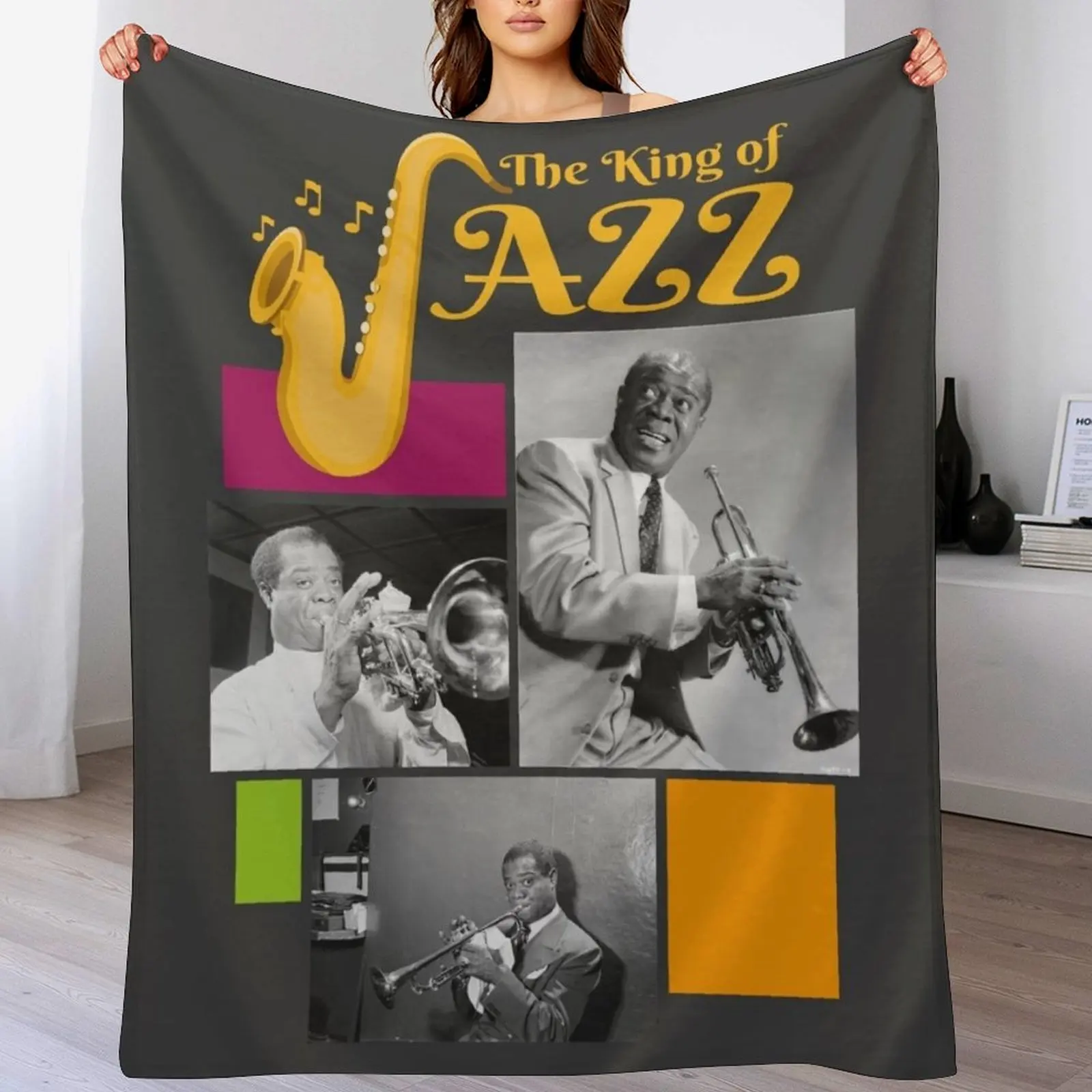 The King of Jazz - Louis Armstrong Throw Blanket Portable Lightweight Blanket for Travel Camping
The King of Jazz - Louis Armstrong Throw Blanket Portable Lightweight Blanket for Travel Camping