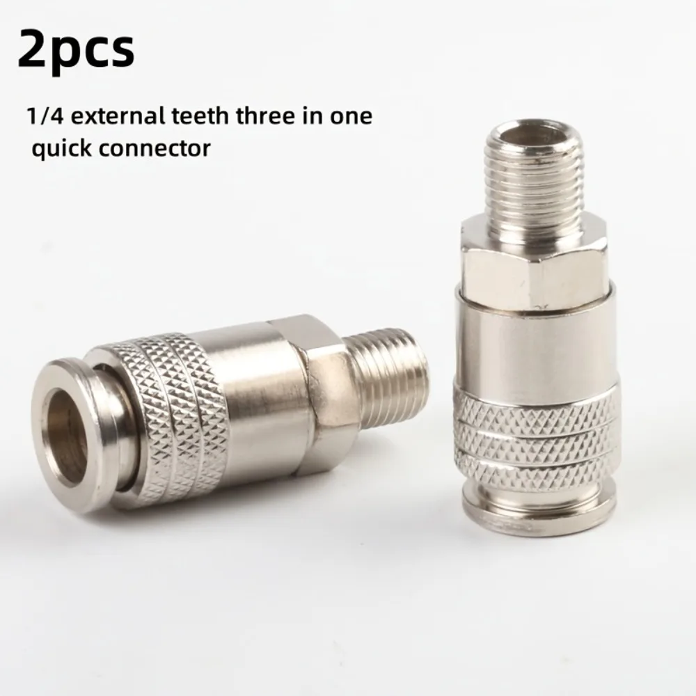 2Pcs G1/4 3-in-1 quick coupler, metal male-female adapter for pneumatic/hydraulic pipe, EU standard.
2Pcs G1/4 3-in-1 quick coupler, metal male-female adapter for pneumatic/hydraulic pipe, EU standard.