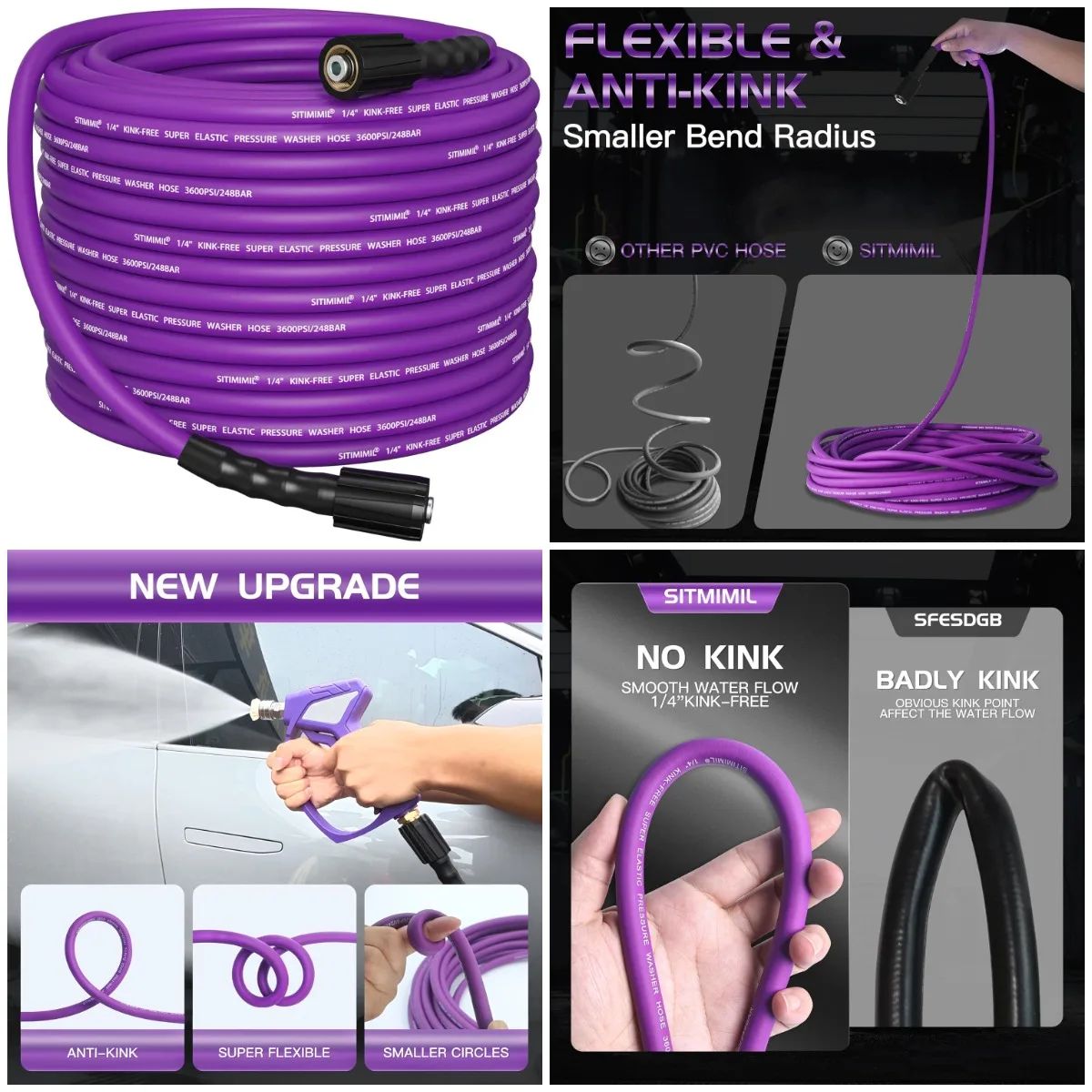 1/4' 50FT Kink-Resistant Pressure Washer Hose, 3600PSI, M22-14mm, Universal Fit for Ryobi, Troy Bilt, Greenworks
1/4' 50FT Kink-Resistant Pressure Washer Hose, 3600PSI, M22-14mm, Universal Fit for Ryobi, Troy Bilt, Greenworks