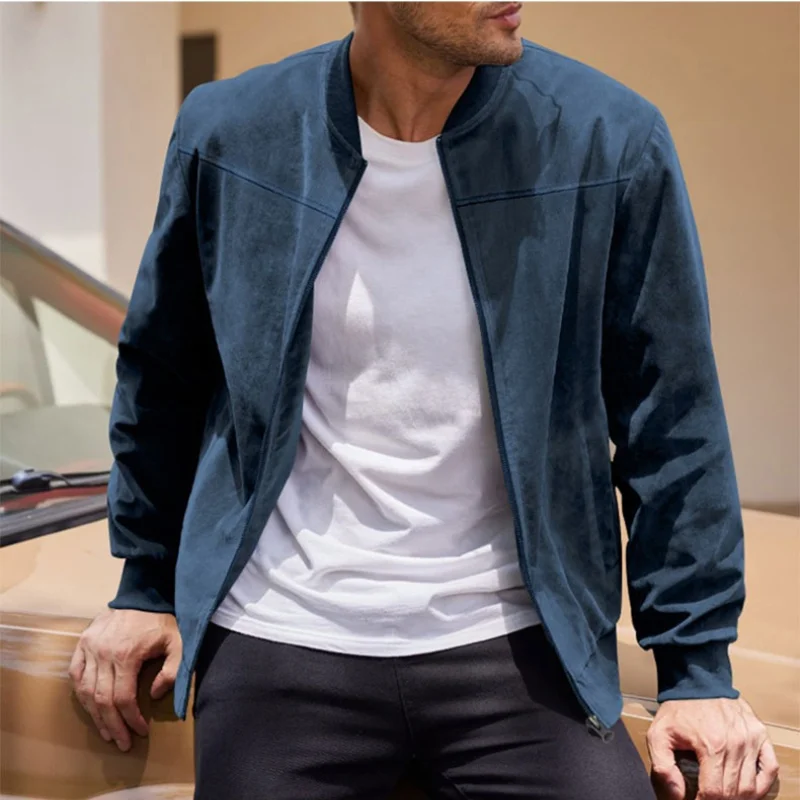Spring Autumn Vintage Mens Casual Jackets Suede Bomber Outwear Solid Stand Collar Long SLeeve Zippers Baseball Jacket Coats Man
Spring Autumn Vintage Mens Casual Jackets Suede Bomber Outwear Solid Stand Collar Long SLeeve Zippers Baseball Jacket Coats Man