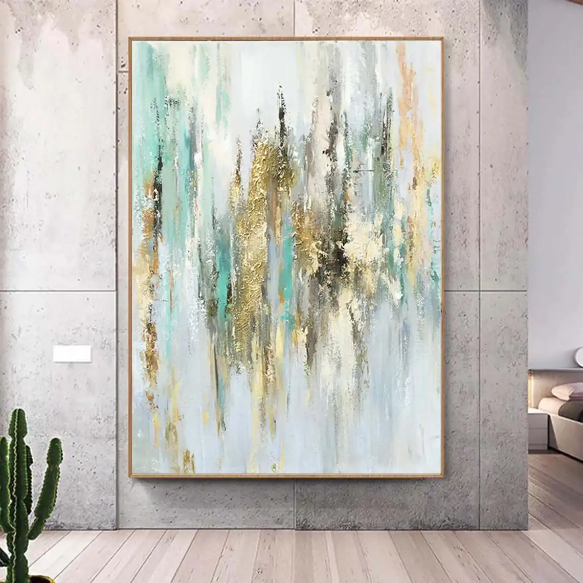 Large Green Gold Textured Paintings Abstract Painting Palette Knife Wall Art Modern Decorative Paintings Hand-painted Abstract
Large Green Gold Textured Paintings Abstract Painting Palette Knife Wall Art Modern Decorative Paintings Hand-painted Abstract