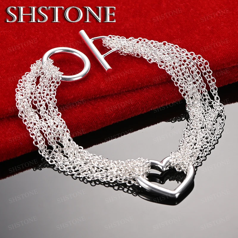 Exquisite Hand Chain 925 Sterling Silver Heart Bracelet Fashion Charm Jewelry Women Birthday Party Mother's Day Gift Accessories
Exquisite Hand Chain 925 Sterling Silver Heart Bracelet Fashion Charm Jewelry Women Birthday Party Mother's Day Gift Accessories
