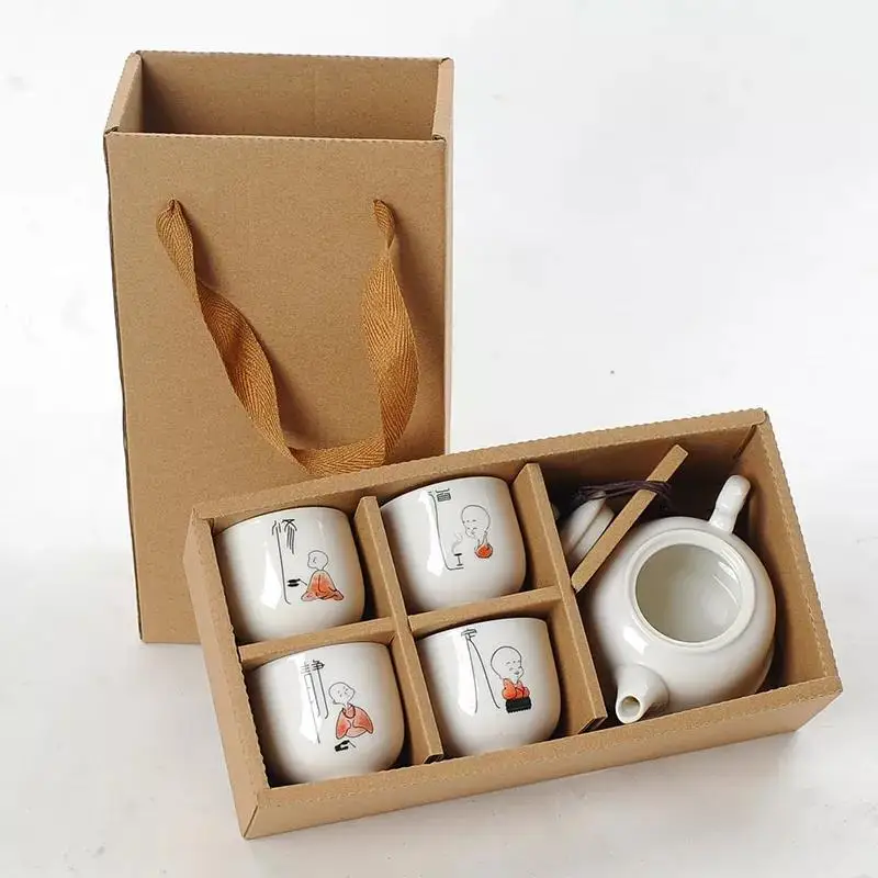 Ceramic Kung Fu Tea Set 1 Kettle 4 Tea Cups Pack Chinese White Jade Porcelain Household Portable Travel Set
Ceramic Kung Fu Tea Set 1 Kettle 4 Tea Cups Pack Chinese White Jade Porcelain Household Portable Travel Set
