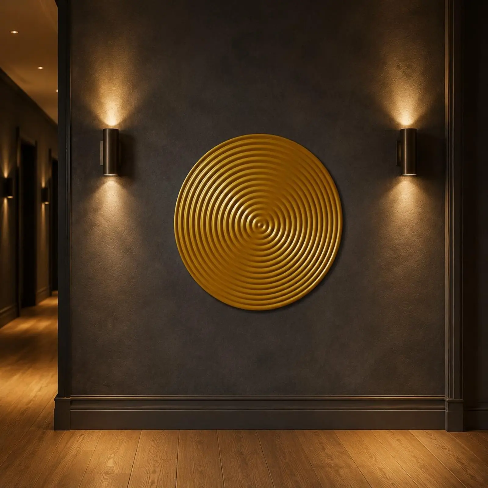 Round Metal Wall Decoration Large Circular Ribbed Wall Plaque Elegant Look Easy to Install
Round Metal Wall Decoration Large Circular Ribbed Wall Plaque Elegant Look Easy to Install