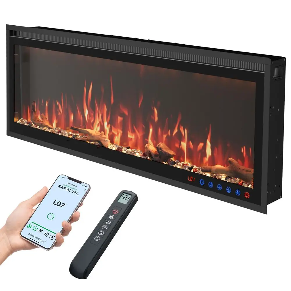Electric Fireplace Alexa WiFi EnabledThe Inserts 60 Widein Wall Recessed 29 Realistic Ember Flame Light Color 1500W Heater w Th
Electric Fireplace Alexa WiFi EnabledThe Inserts 60 Widein Wall Recessed 29 Realistic Ember Flame Light Color 1500W Heater w Th