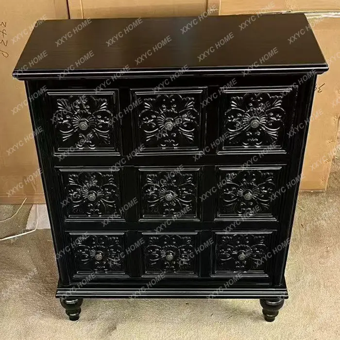 YYChest of Drawers All Solid Wood Retro Living Room Side Cabinet Storage Small Vertical Cabinet Master Bedroom Chest of D
YYChest of Drawers All Solid Wood Retro Living Room Side Cabinet Storage Small Vertical Cabinet Master Bedroom Chest of D