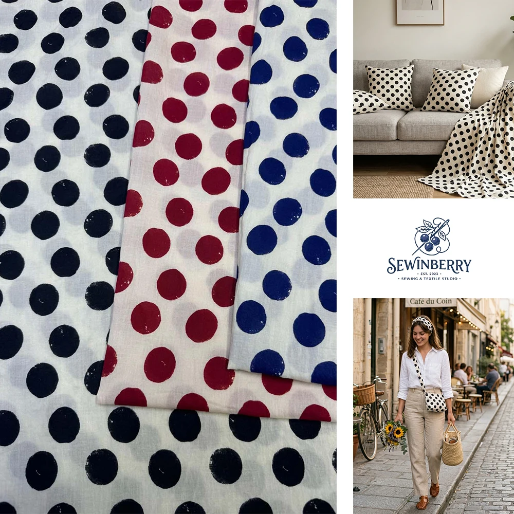 Block Print Polka Dot Cotton Fabric Retro Dot Print Fabric DIY Sewing Fabric for Vintage Clothing & Home Decor 100x136cm
Block Print Polka Dot Cotton Fabric Retro Dot Print Fabric DIY Sewing Fabric for Vintage Clothing & Home Decor 100x136cm