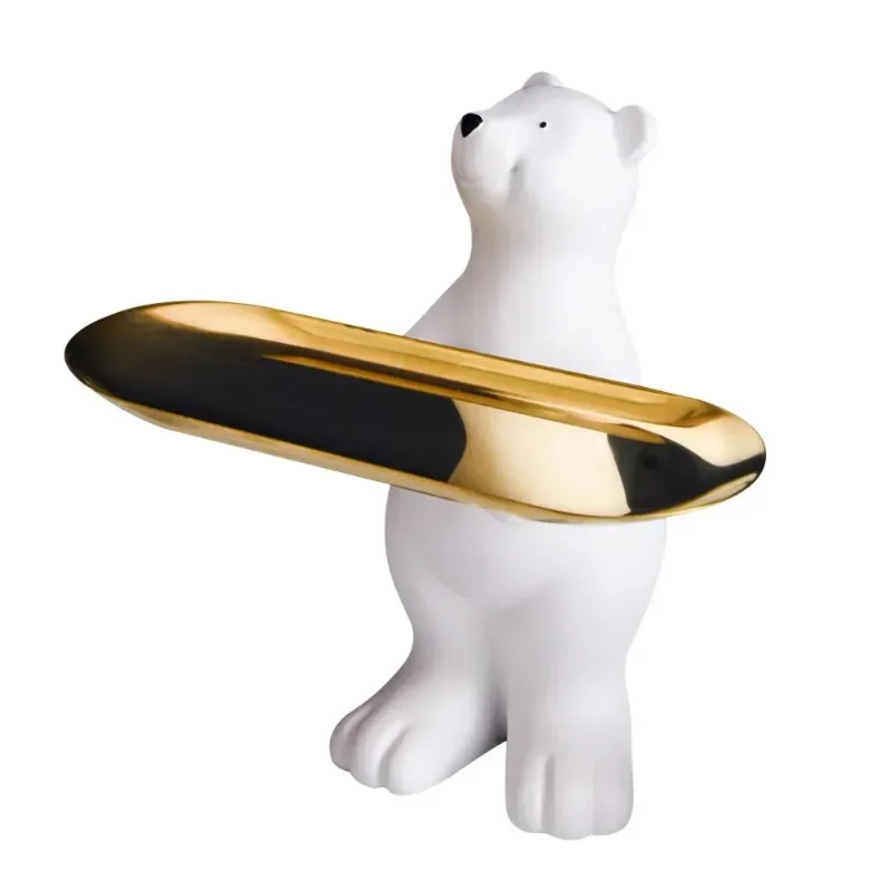 Resin Polar Bear Key Holder Statue Creative Figurine Home Office Desktop Storage Fruit Plate Candy Sundries Tray Ornaments Decor
Resin Polar Bear Key Holder Statue Creative Figurine Home Office Desktop Storage Fruit Plate Candy Sundries Tray Ornaments Decor