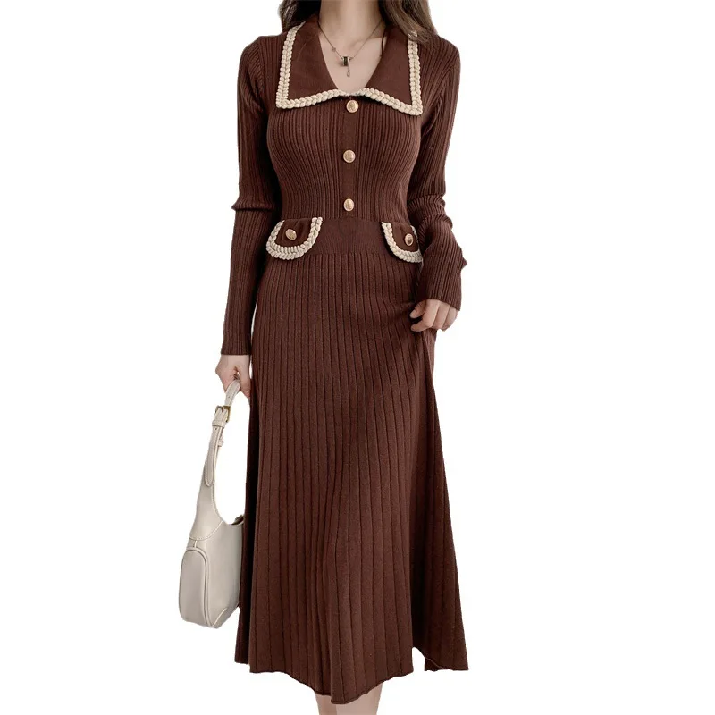 2024 Women's French-Style Long-Sleeved Knitted Dress Autumn and Winter Tight Waist Slim Mid-Length Base Sweater Dress
2024 Women's French-Style Long-Sleeved Knitted Dress Autumn and Winter Tight Waist Slim Mid-Length Base Sweater Dress
