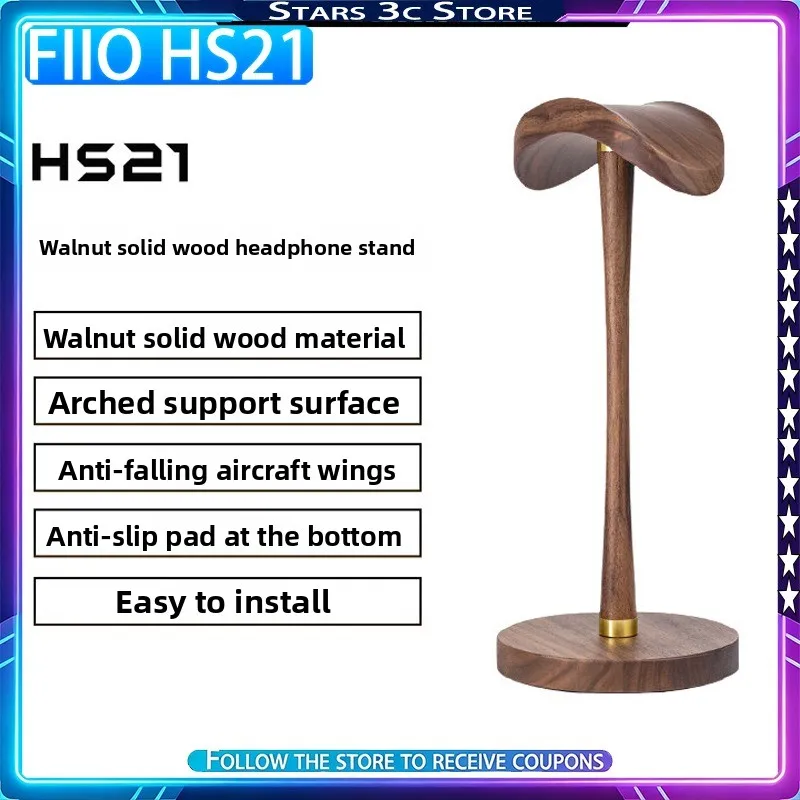 Подставка для наушников FiiO HS21 из массива орехового дерева с нескользящим основанием, декоративный элемент для компьютера, аксессуар для наушников
Подставка для наушников FiiO HS21 из массива орехового дерева с нескользящим основанием, декоративный элемент для компьютера, аксессуар для наушников