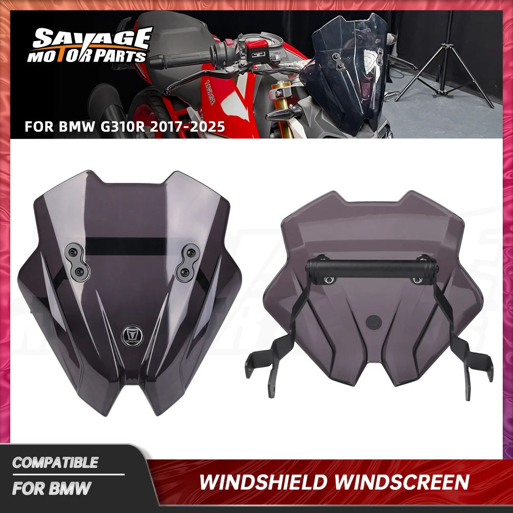 For BMW G310R 2017-2025 Windshield Windscreen Motorcycle Smoke Wind Deflectors Shield Pare-brise With Phone Navigation Bracket
For BMW G310R 2017-2025 Windshield Windscreen Motorcycle Smoke Wind Deflectors Shield Pare-brise With Phone Navigation Bracket