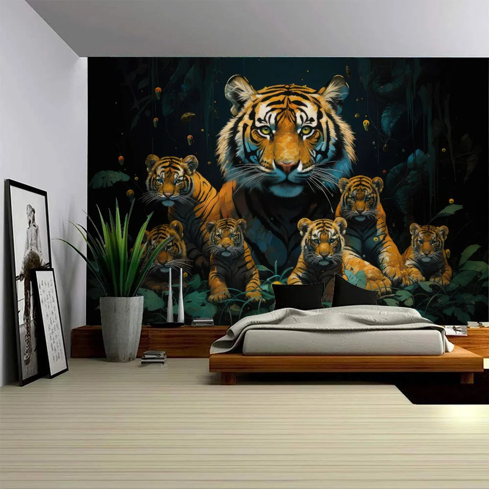 Tiger Family Kawaii Tapestry Home Aesthetics Decoration Art Wall Hanging Hippie Animal Fabric Mural Decoration
Tiger Family Kawaii Tapestry Home Aesthetics Decoration Art Wall Hanging Hippie Animal Fabric Mural Decoration