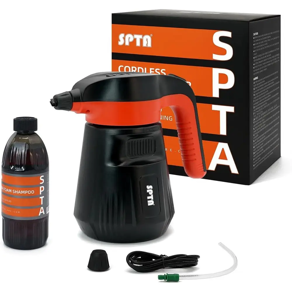 Electric 2.25L Foam Sprayer with 500ml Shampoo Bottle for Car Wash and Detailing
Electric 2.25L Foam Sprayer with 500ml Shampoo Bottle for Car Wash and Detailing