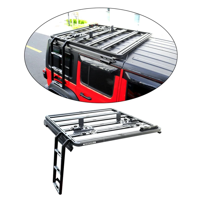 Wholesale Steel & Aluminum Roof Rack with Side Ladder for Wrangler JK JL 4X4 Offroad Parts
Wholesale Steel & Aluminum Roof Rack with Side Ladder for Wrangler JK JL 4X4 Offroad Parts