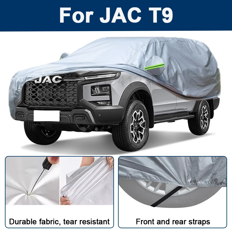 Outdoor Full Car Cover For JAC T9 with Reflective Strips Waterproof Snowproof Dustproof UV Protection Auto Exterior Accessories
Outdoor Full Car Cover For JAC T9 with Reflective Strips Waterproof Snowproof Dustproof UV Protection Auto Exterior Accessories
