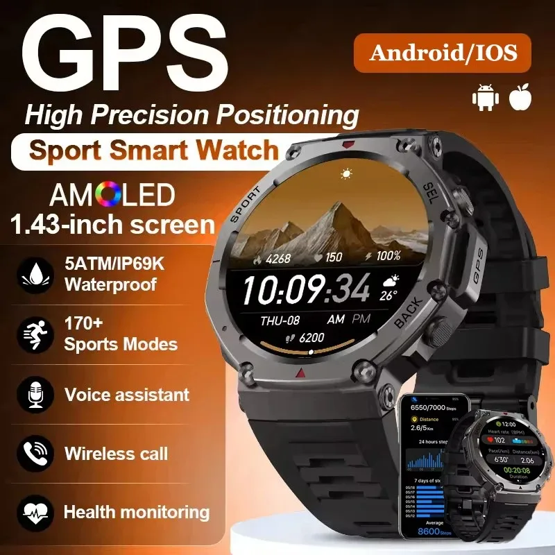 2025NewGPS Smart Watch 1.43 Inch 466*466 AMOLED Display Supports 500 mAh Outdoor5ATM Waterproof 2025 For Men Military Smartwatch
2025NewGPS Smart Watch 1.43 Inch 466*466 AMOLED Display Supports 500 mAh Outdoor5ATM Waterproof 2025 For Men Military Smartwatch