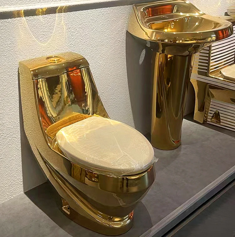 Керамическая сантехника для ванной комнаты, туалетный набор с золотым бассейном
Керамическая сантехника для ванной комнаты, туалетный набор с золотым бассейном