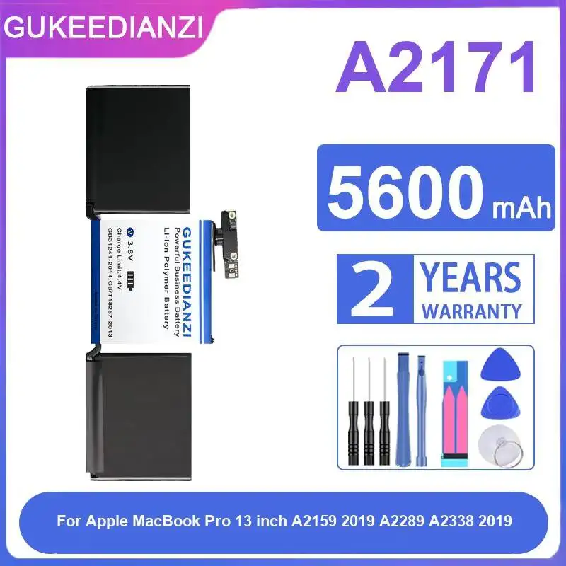 5600mAh Laptop Battery Durable For Apple Macbook Pro 13 Inch A2159 2019 A2289 A2338 2019 A2171
5600mAh Laptop Battery Durable For Apple Macbook Pro 13 Inch A2159 2019 A2289 A2338 2019 A2171