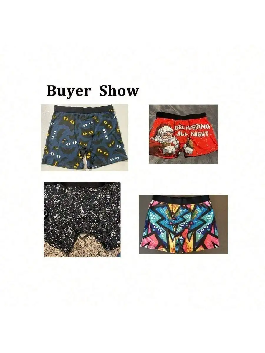 Mens Boxer Shorts With Cat Eyes Floral Geometric Santa Print Stretch Soft Polyester Briefs Comfortable Underwear
Mens Boxer Shorts With Cat Eyes Floral Geometric Santa Print Stretch Soft Polyester Briefs Comfortable Underwear