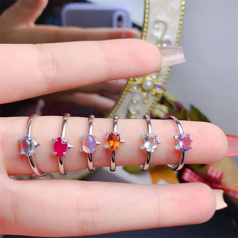 Natural 925 Silver Ruby Citrine Ring for Women Moonstone Tanzanite Vintage Finger Ring
Natural 925 Silver Ruby Citrine Ring for Women Moonstone Tanzanite Vintage Finger Ring