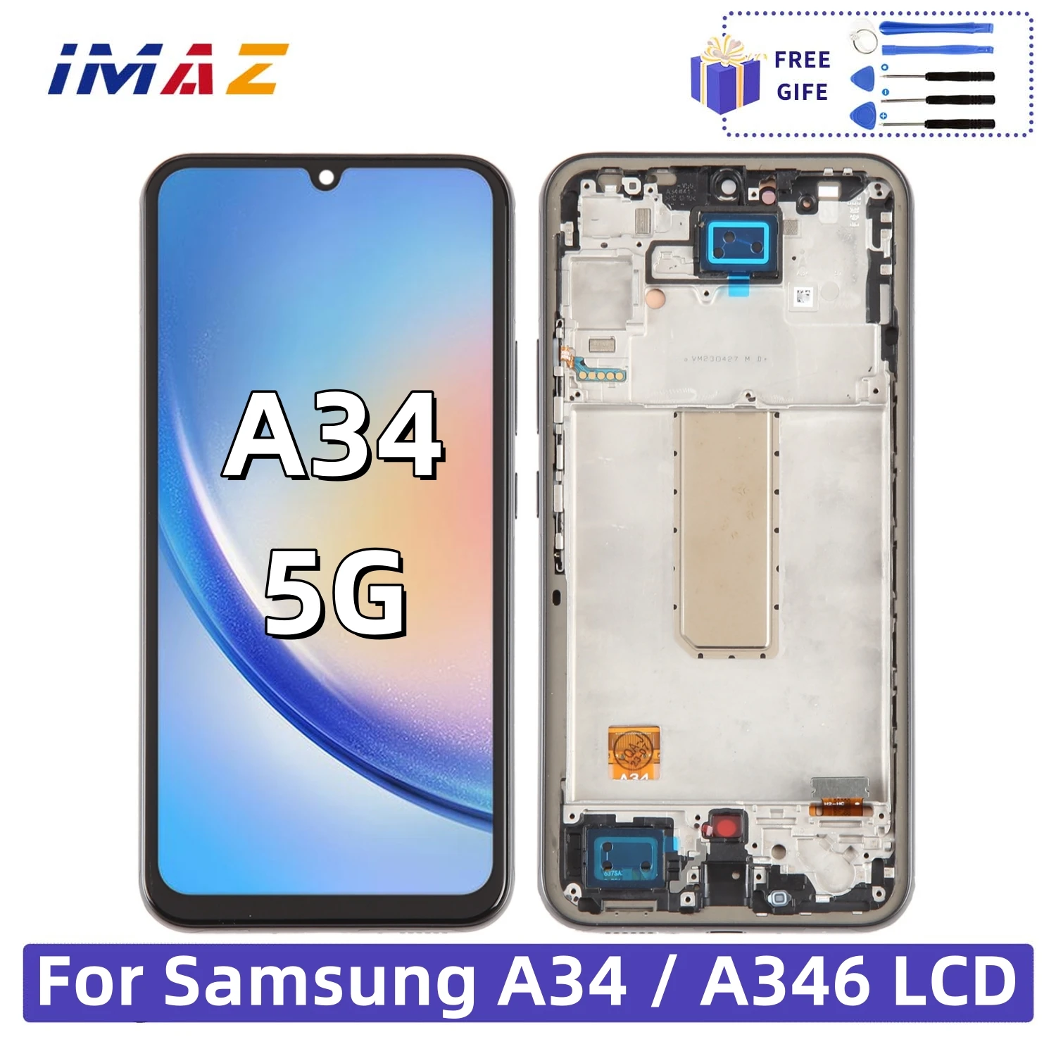 Tested Amoled For Samsung A34 5G SM-A346E A346B LCD Display Touch Screen With Frame Digitizer Assesmbly Replacement Parts
Tested Amoled For Samsung A34 5G SM-A346E A346B LCD Display Touch Screen With Frame Digitizer Assesmbly Replacement Parts