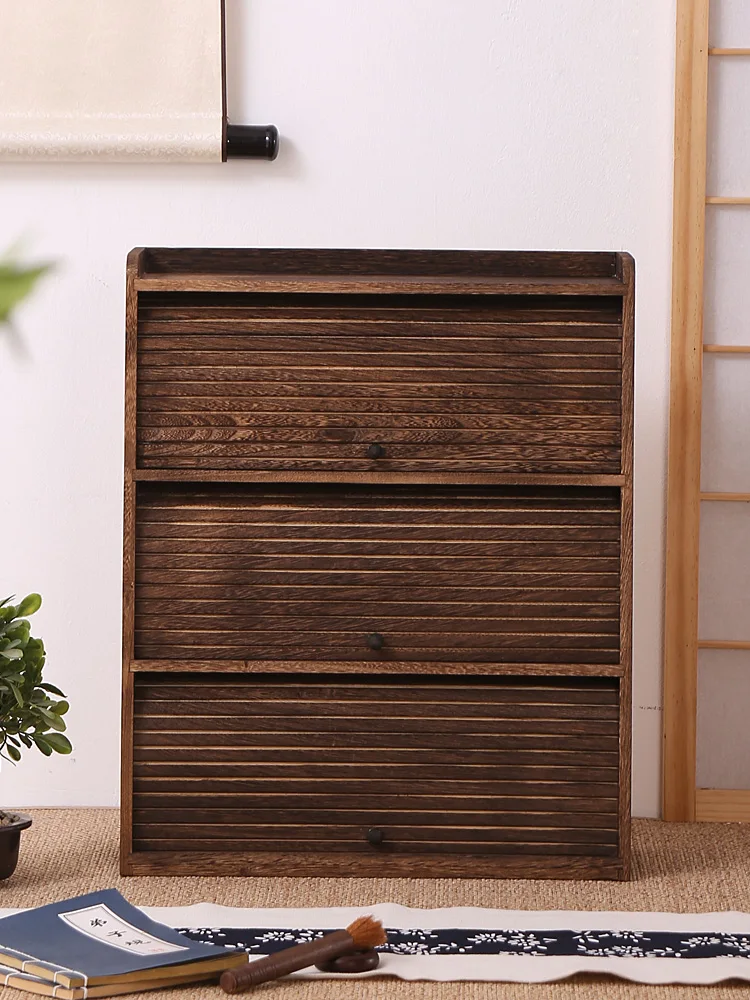 Dustproof Wooden Tea Set Storage Cabinet Purple Clay Teapot Rack Roll up Door Design Cup Holder Display Shelf Home Organization
Dustproof Wooden Tea Set Storage Cabinet Purple Clay Teapot Rack Roll up Door Design Cup Holder Display Shelf Home Organization
