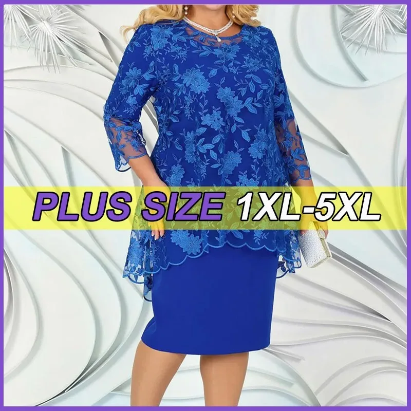 Plus Size Dresses For Women's Two-piece Embroidery Floral Elegant Beautiful Party Dress For Formal Occasions Ladies Dresses
Plus Size Dresses For Women's Two-piece Embroidery Floral Elegant Beautiful Party Dress For Formal Occasions Ladies Dresses